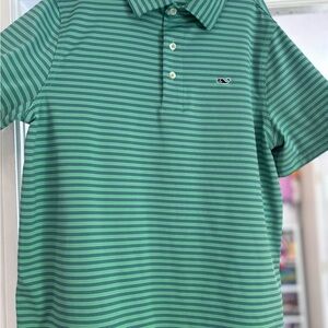 Vineyard Vines Kids Green Striped Polo Shirt